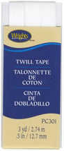 Twill Tape 1/2in White 117301030