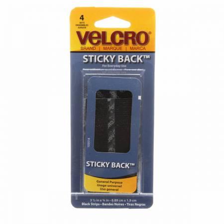 VELCRO® Brand Fastener Sticky Back Strip Black 3 1/2in 90075V
