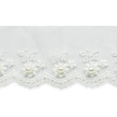 Vintage Daisy W/Pearl Bridal Lace Trim 1-1/2" IR7054WH - White