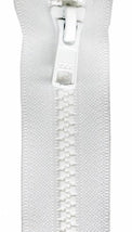 Vislon 1-Way Separating Zipper 26in White VSP26-501