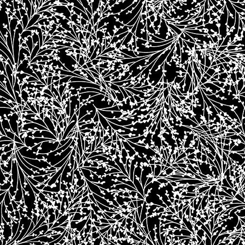 Night & Day-Tossed Sprigs Black/White 10407-90