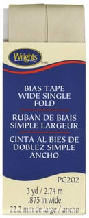 Wide Single Fold Bias Tape Khaki-  117202097